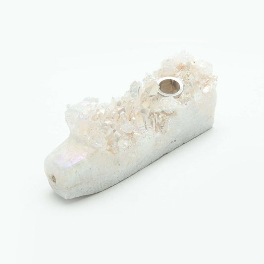 Clear Quartz Crystal Geode Pipe